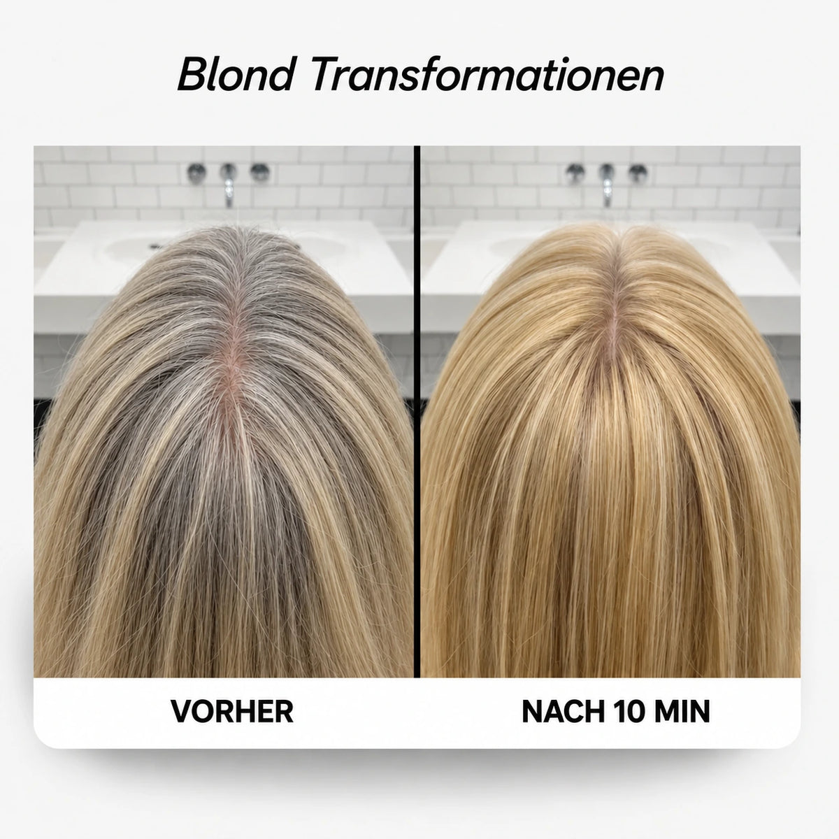 Résultats avant et après — teinte Blond