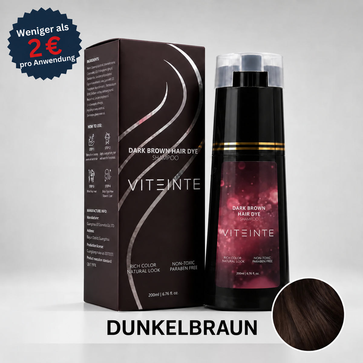VITEINTE Sofort-Farbshampoo Dunkelbraun #Farbe_Dunkelbraun